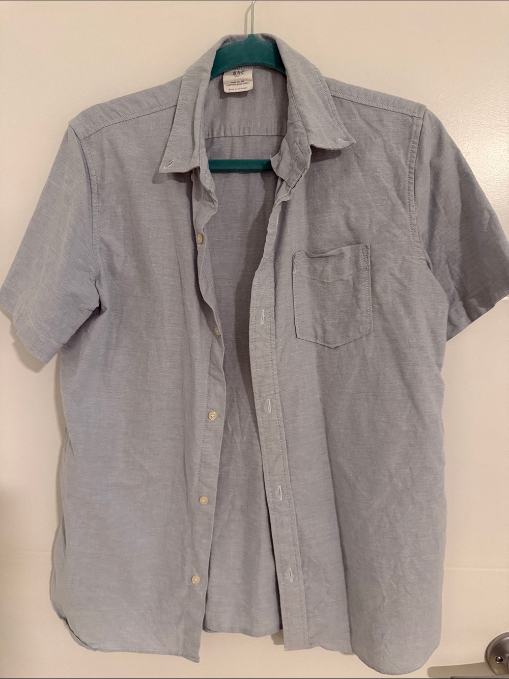 GAP Kids Light Blue Short-Sleeve Button Down Shirt